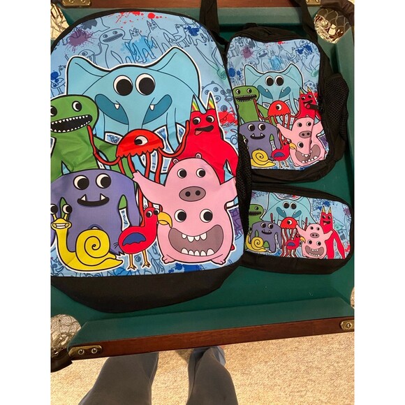 Full-size Monsters Inc set of 3: bookbag, insulated lunchbox and pencil case NIB - Picture 3 of 7